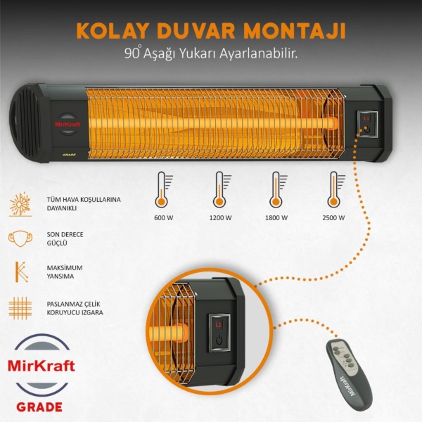 MirKraft Grade Wall Mounted Carbon Infrared Heater - Image 4