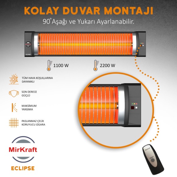 MirKraft Eclipse Wall Mount 2200W Heater - Image 3