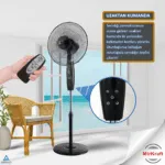 MirKraft FS-K40BR 16" Control remoto de pie Ventilador