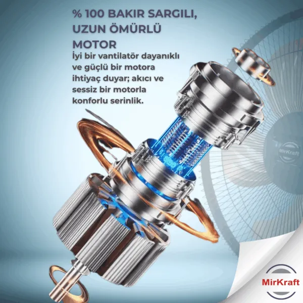 MirKraft FS-M5018 18" Ventilador manual de metal con soporte de hélice - Imagen 4