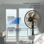 MirKraft FS-K5018 18" Remote Control Metal Impeller Stand Fan - Image 3