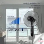 MirKraft FS-M40BR Ventilador de pie manual de 16" - Imagen 3