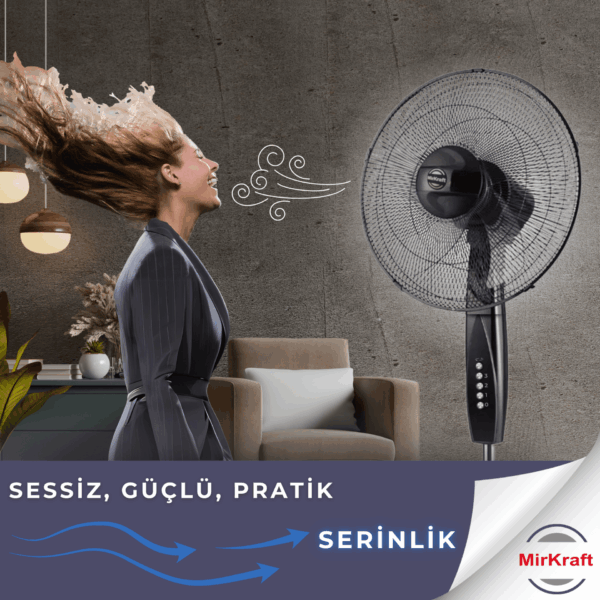 MirKraft FS-M40BR Ventilador de pie manual de 16" - Imagen 5
