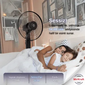 MirKraft WL-3016 Uzaktan Kumandalı Duvar Tipi Vantilatör
