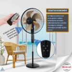 MirKraft FS-K5018 18" Remote Control Metal Impeller Stand Fan