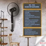 MirKraft WA - 1516 Remote Control Wall Mounted Fan