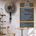 MirKraft WS-2018 Remote Control Wall Mounted Fan