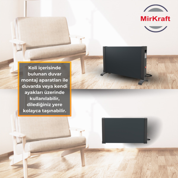 Ecomin Antrasit Elektrikli Konvektör Isıtıcı - Görsel 4