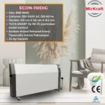 ECON 110 Antrasit/Beyaz Dijital Konvektör Isıtıcı