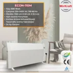 ECON 110 Beyaz Manuel Konvektör Isıtıcı
