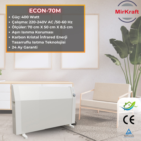 ECON 70 Beyaz Manuel Konvektör Isıtıcı - Görsel 1